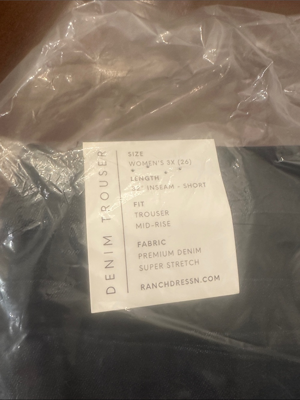 Ranch Dress’n Dark Wash Trouser Denim